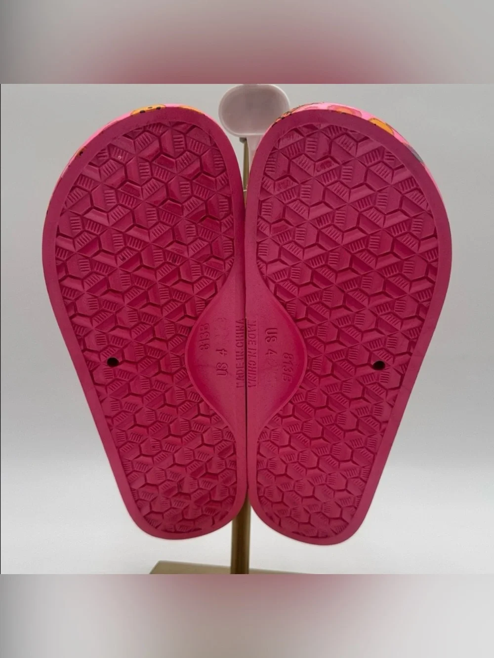 NWT Block Street Kids Pink Emoji Slide Sandals Size 4